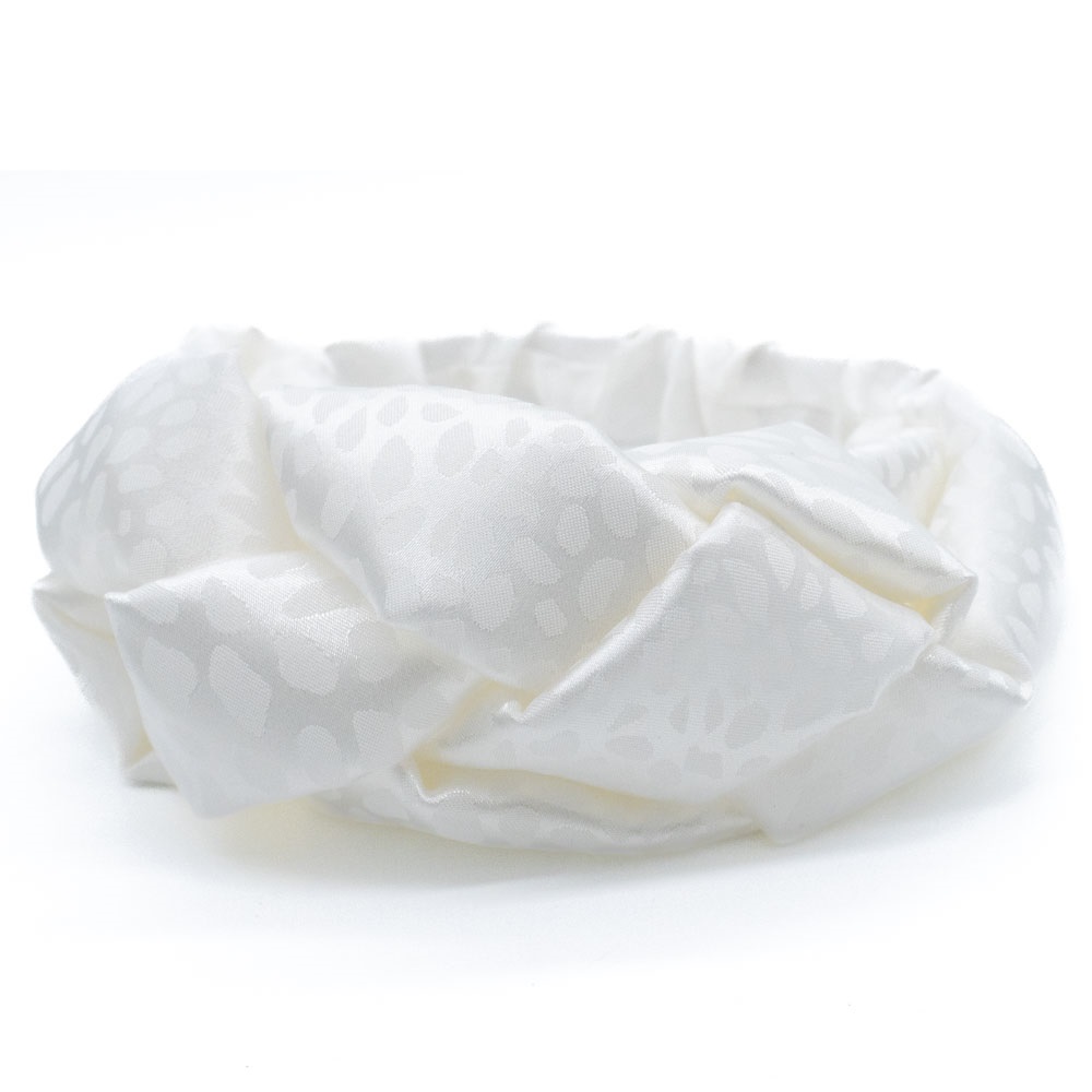 Čelenka pletená - cop bílá