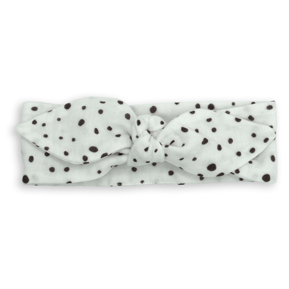 C0122MDBPM bílá dětská čelenka s puntíky