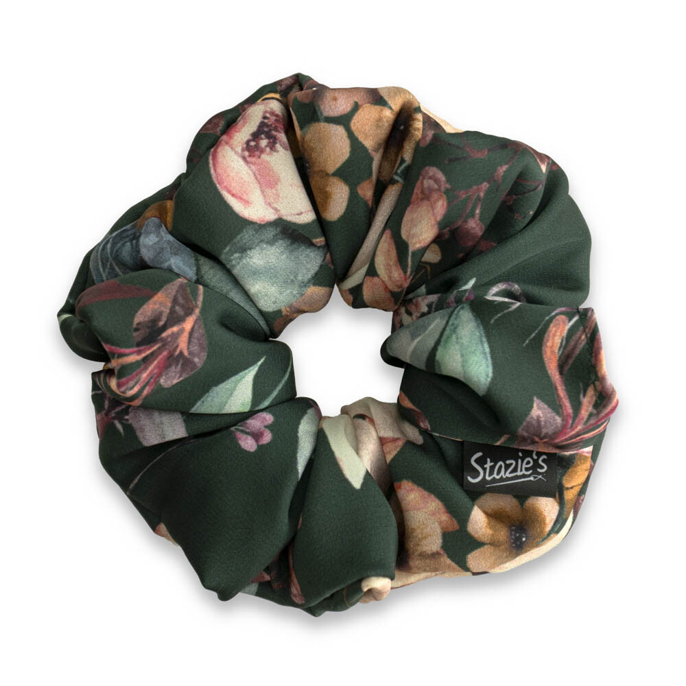 scrunchie zelená vzorovaná g0107VZRKHS