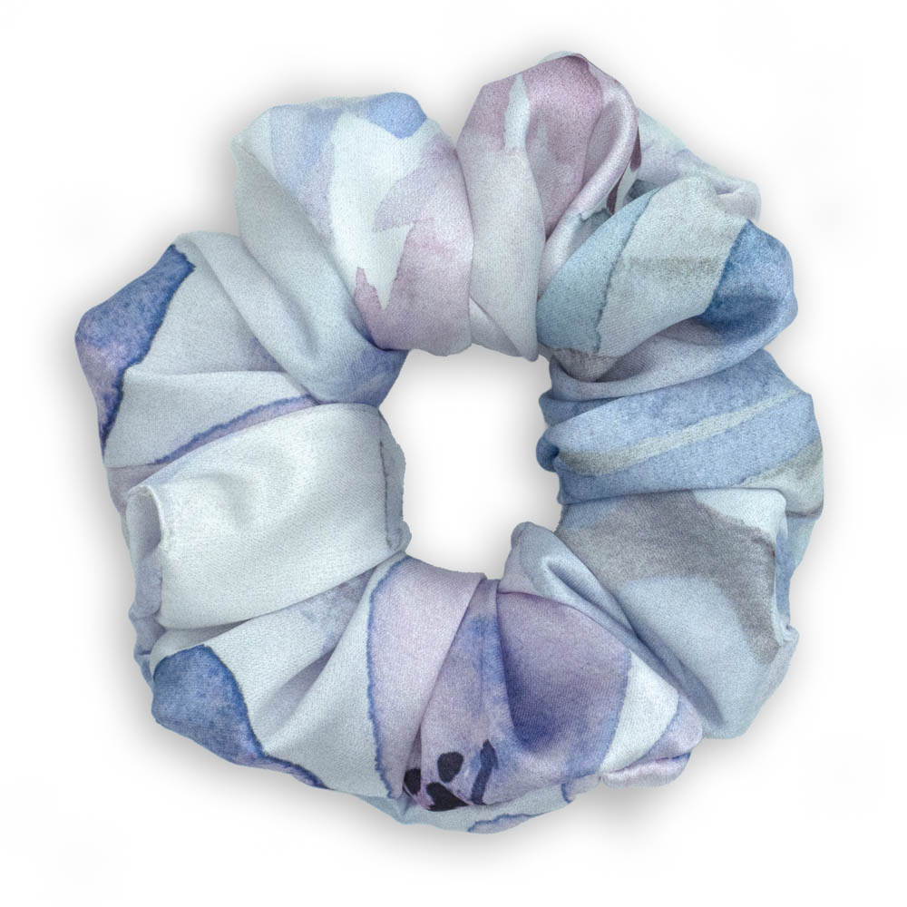 G0265LAHS scrunchie vzorovaná modrá akvarel