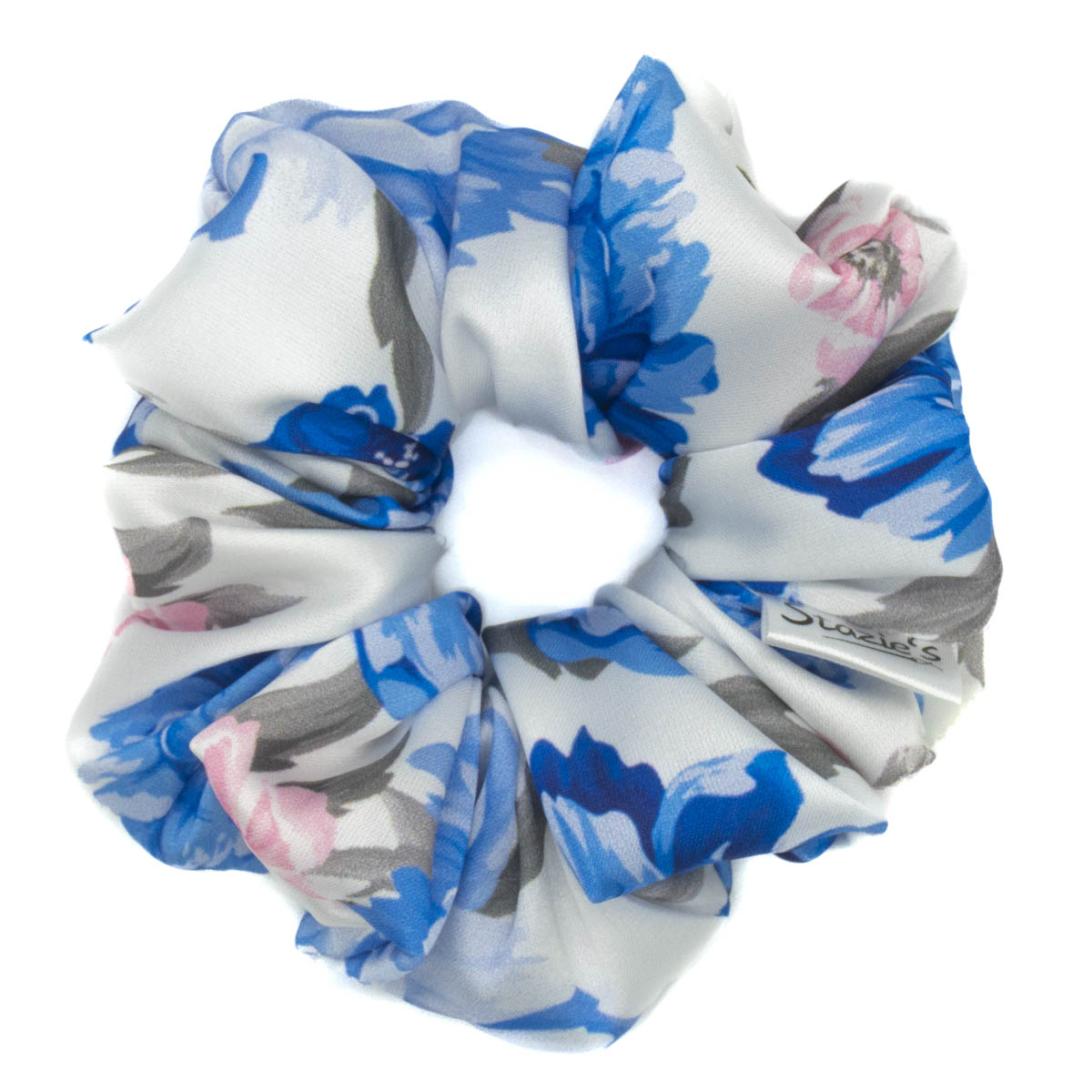 G0277SMKHS scrunchie bílo modrá s květy