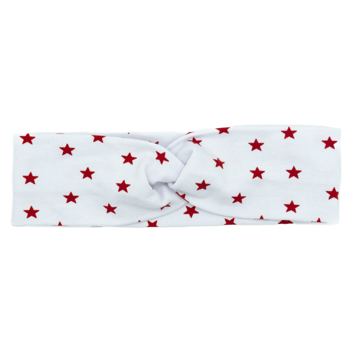 bílá vánoční dětská čelenka s červenými hvězdami C0521DPBHČU