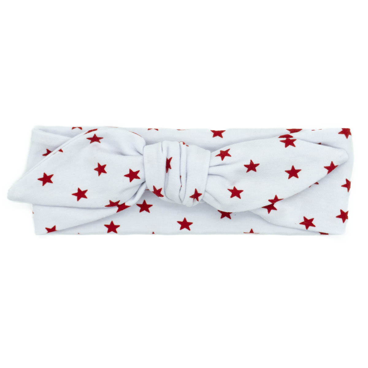 bílá vánoční dětská čelenka s červenými hvězdami a mašlí C0520MBHU
