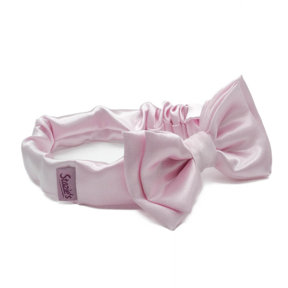 dětská kojenecká čelenka v růžové barvě a s mašlí c0565